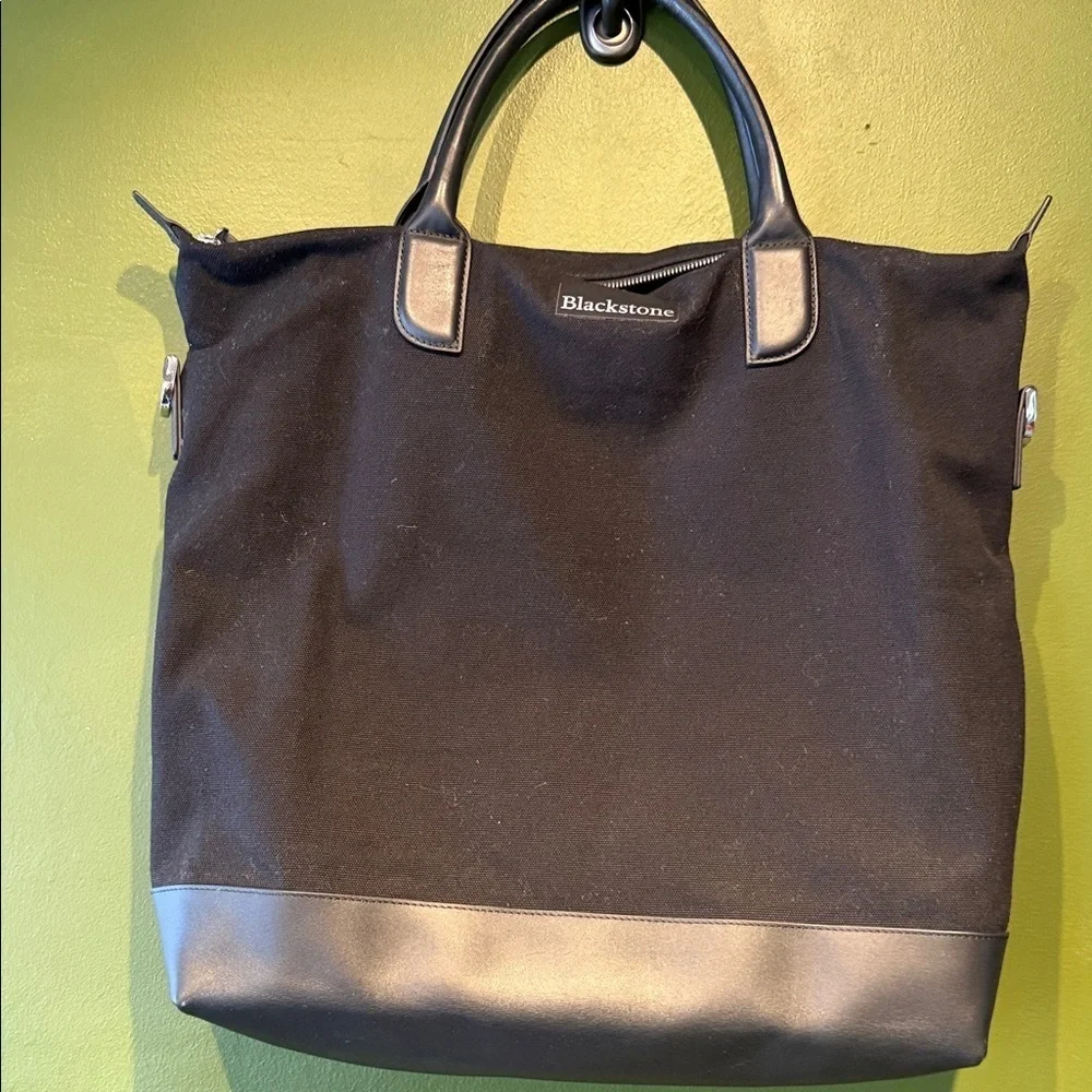 Want Les Essentials Branded O’Hare Black Leather Tote Bag